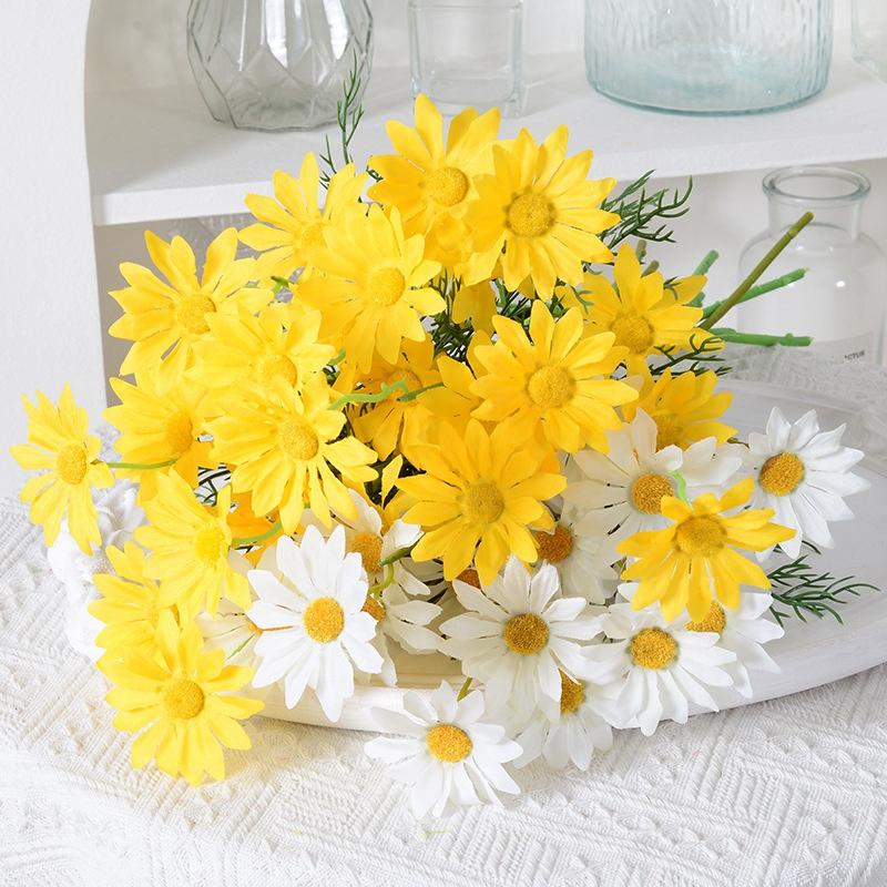 Chamomile Simulation Flower Daisy Decor Dining Table  Living Room Artificial Flower Arrangement Wild Chrysanthemum Silk Flower