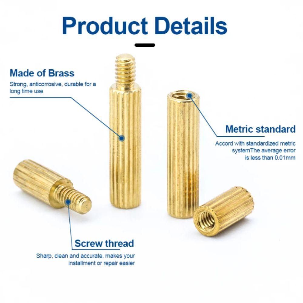 Hex Male-Female Motherboard Standoffs Brass Material Nuts Kit Laptop Screws  PCB Assembly