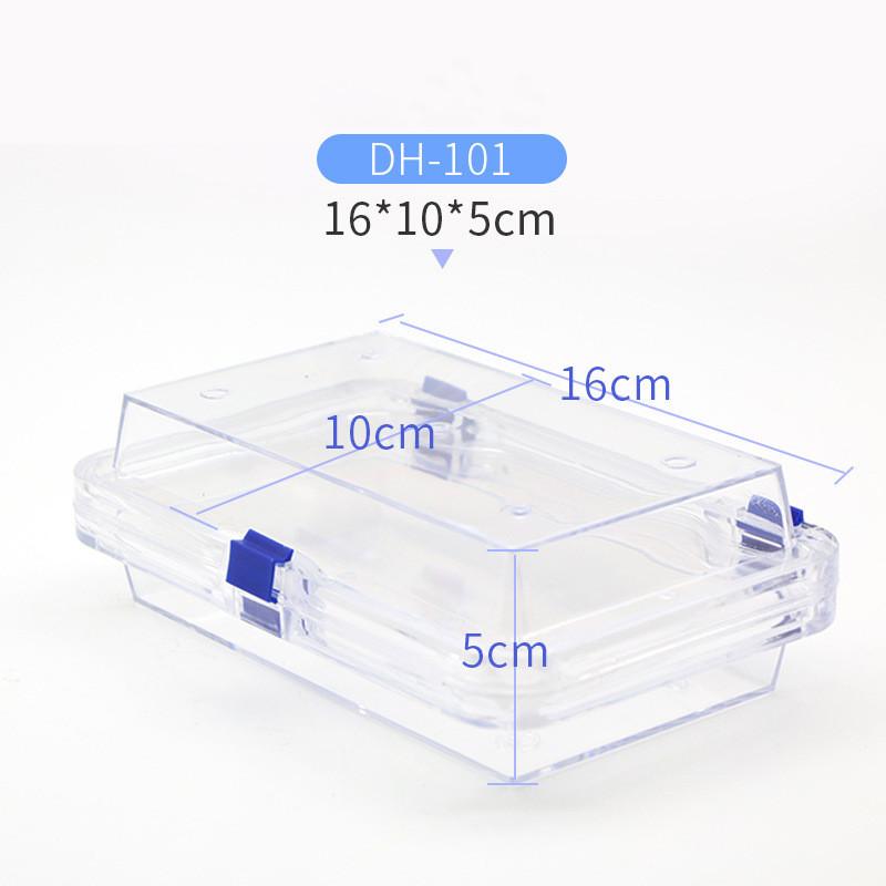 Plastic Transparent Dental Box Denture Storage Box With Film Membrane Colorful Hinge For Crown And Bridges