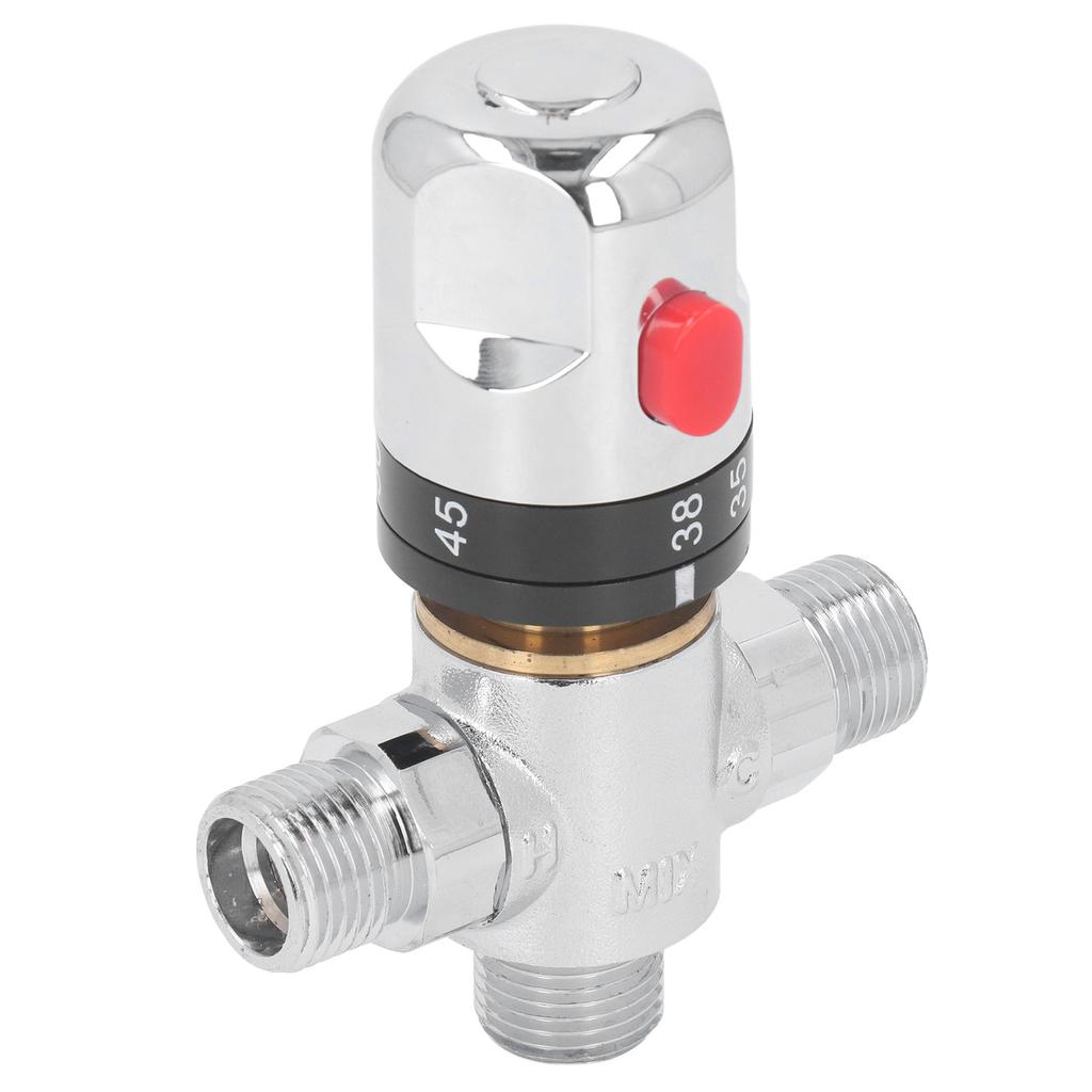 Thermostatisches Mischventil G12 Zoll DN15 Außengewinde Messing Heißes Kaltes Wasser Mischventil Temperatur