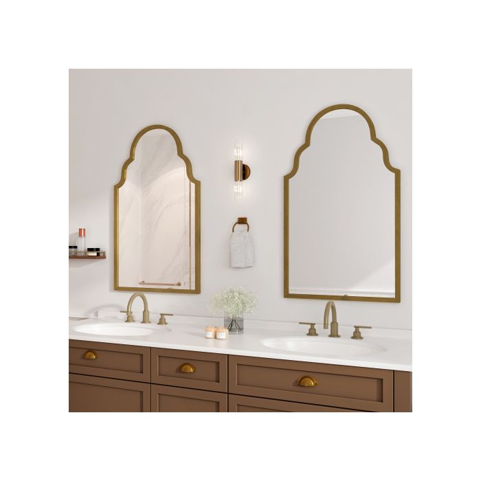 Obdélníkové zrcadlo, 61 x 101 cm Obdélníkové bronzové zrcadlo, nástěnné s kovovým rámem, koupelnové nástěnné zrcadlo.