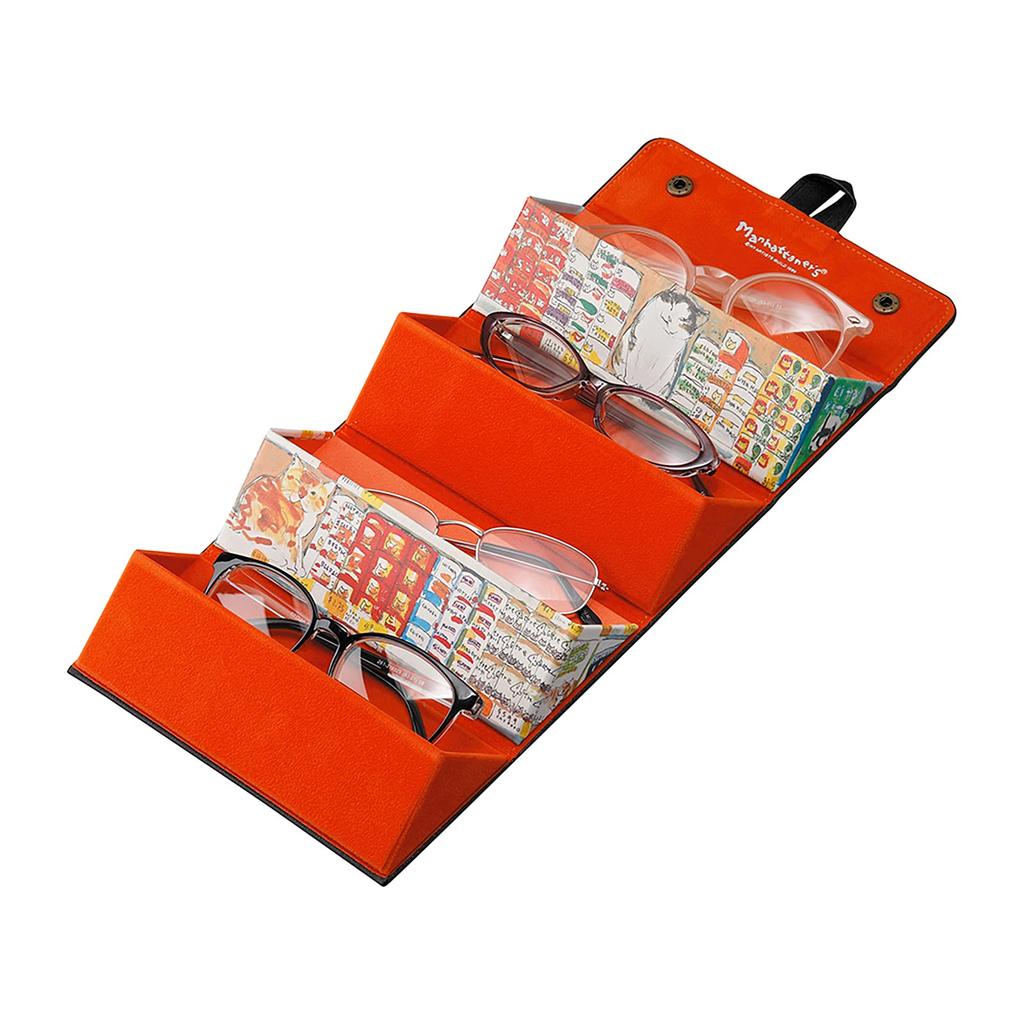 Pearl Day Eyeglass Snap Holds 4 203520 Manhattaner's Mother's Case, Orange, Hard, Closure, Wall-Mounted, Eyeglasses,