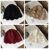 Hand-Knitted Flower Hollow Thin Cap Spring and Summer Lace Breathable Kerchief  Crochet Toe  Cotton Thread Hat Female