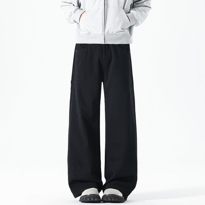 Minger | American High Street Trendy Brand Tooling Casual Pants Men's Autumn New Loose Wide-leg Straight Cotton Trousers