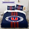 Unidos Por La U Club Logo Navy Red Stripe Print 3 Pieces Duvet Cover Set Chile Soccer Bedding Bedroom Home Decor Without Pillow Core Comforter