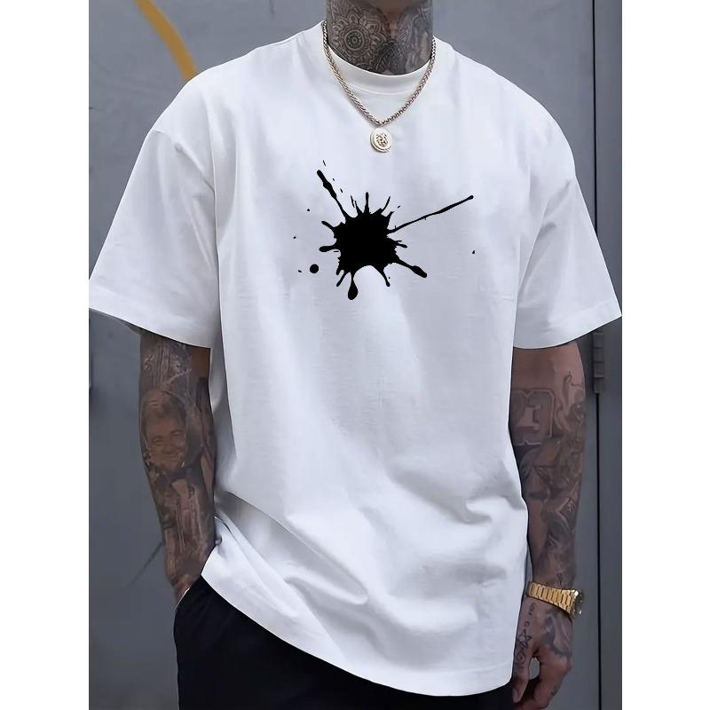 

Простая и модная мужская футболка с принтом, с круглым вырезом и короткими рукавами, повседневный спортивный топ, подходящий для весеннего и летнего отпуска и отдыха. S белый