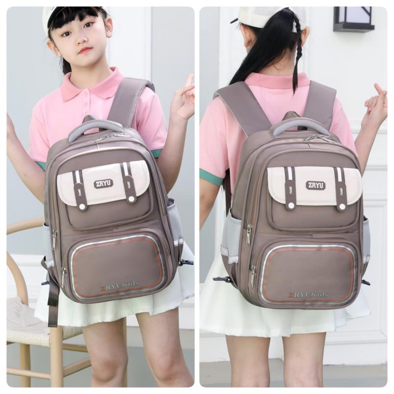 2025 New Children School Bags for Girls and Boys Fashion Macaron Spine Protection Book Bag Grades 3-6 Pupil Students Burden Reducing Teenager Backpack