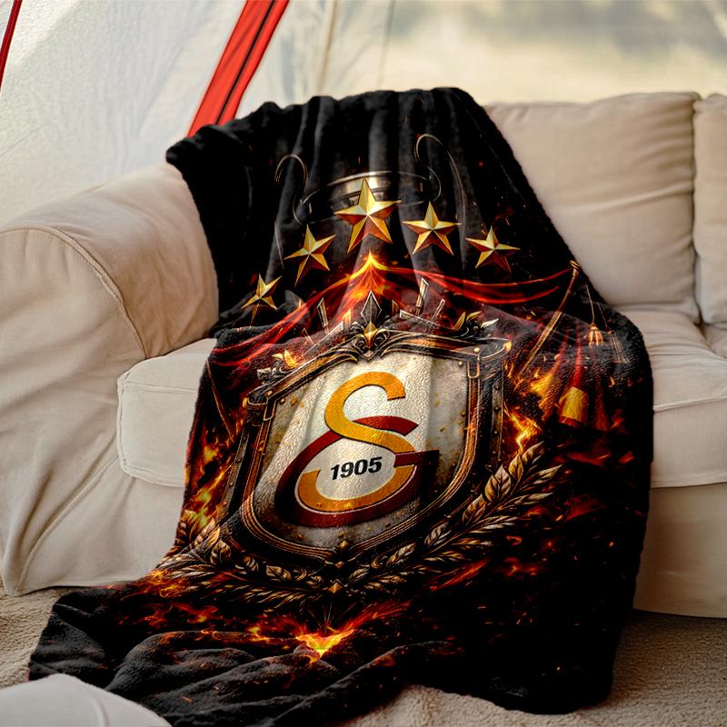 1pc Galatasaray SK Blanket, Cozy Valentine's Day Blanket, Multi-functional Nap Blanket Available Throughout the Four Seasons