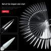 Nail Art Practice Color Card Fan, 50-Piece Pointed Tips for Polish Display