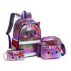 School bag three-piece female new chinchilla primary and secondary school students double shoulder child and mother bag backpack fashion