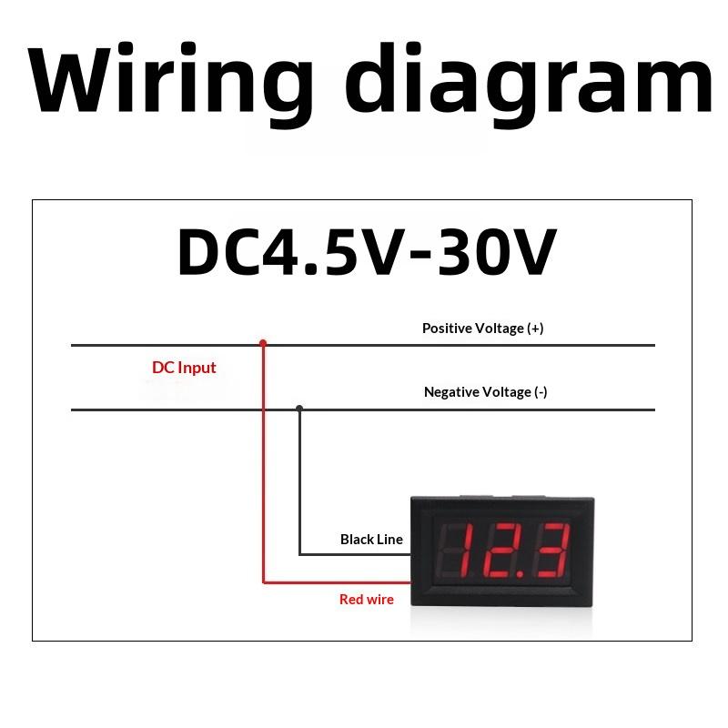 1/3Pcs Motorcycle Vehicle Led Display Voltage Tester 0.56 Inch Dc4.5-30V Digital Car Voltmeter Automotive Voltage Meter
