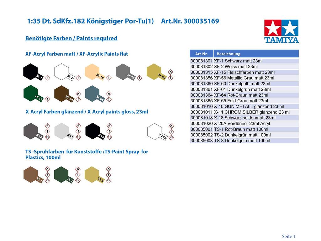 Tamiya 1/35 Military Miniature Series No. 169 German Army King Tiger Porsche Turret Plastic Model 35169
