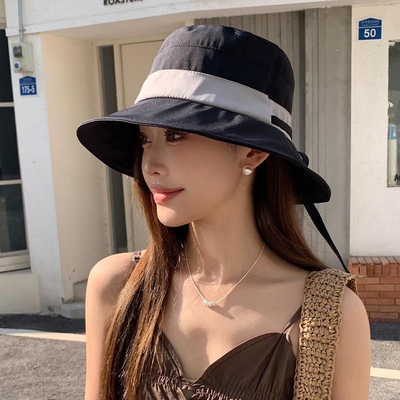 

Солнцезащитная шляпа для активного отдыха, шляпа рыбака, простая цветная, с завязками, шляпа для защиты от солнца, маленькая шляпка для девочки, для путешествий, чтобы показать лицо, ранняя весна