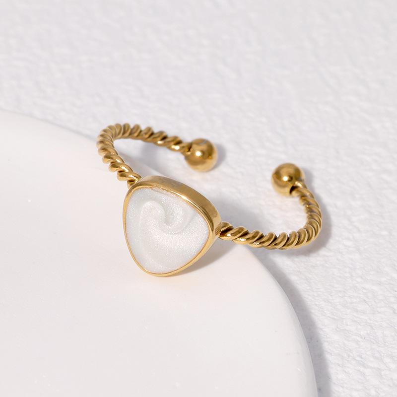 Women s Adjustable Heart-Shaped Twist Ring - Non-Fading Stainless Steel with Niche Design