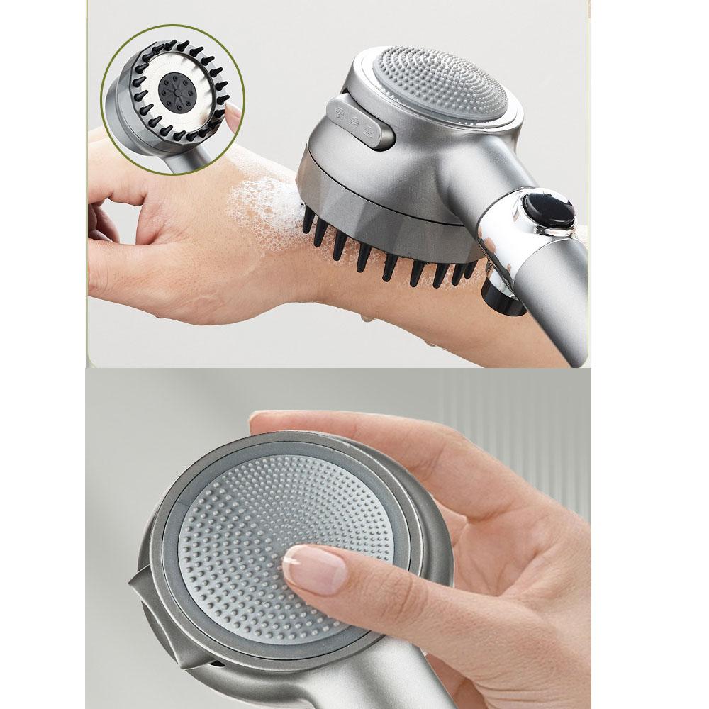 Multi-Functional One-Button Adjustment High Pressure Massage Shower Head 1.5m Hose Hole Free Bracket