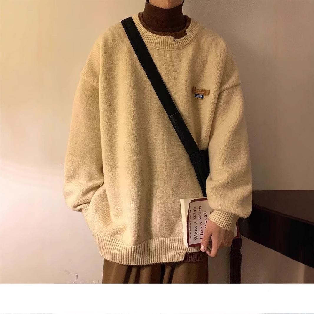 

Men s Trendy Loose Fit Thick Knit Sweater - 2024 Winter Collection M