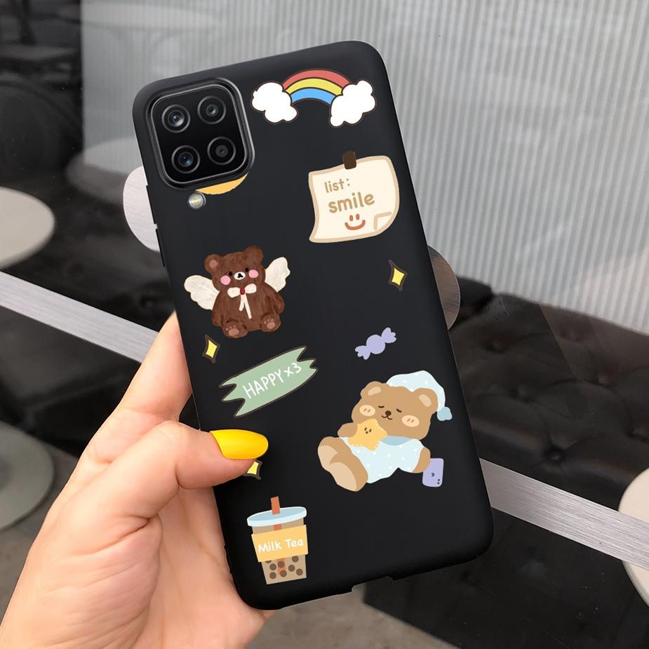 Für Samsung Galaxy A12 Hülle M12 F12 Cue Süßigkeiten Bemalte Abdeckung Weiche Silikon Handyhülle Für Samsung A12 M 12 GalaxyA12 Coque Bumper