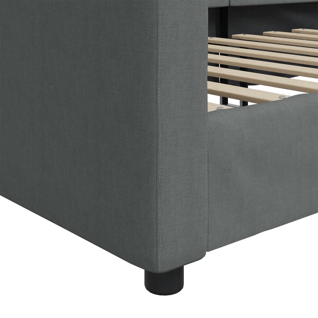 Daybed Dark Grey 90x200 Cm Fabric
