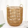 1 STÜCK Wäschekorb Schmutzwäsche Wäscheaufbewahrungskorb Holz Rattan Spielzeug Organizer Zuhause Tragbarer Kleinkram Aufbewahrungsbehälter Tumbler