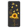 For Samsung Galaxy A16 5G/4G Case Golden Butterfly Sunflower Pattern Printing Straight Edge TPU Phone Back Cover