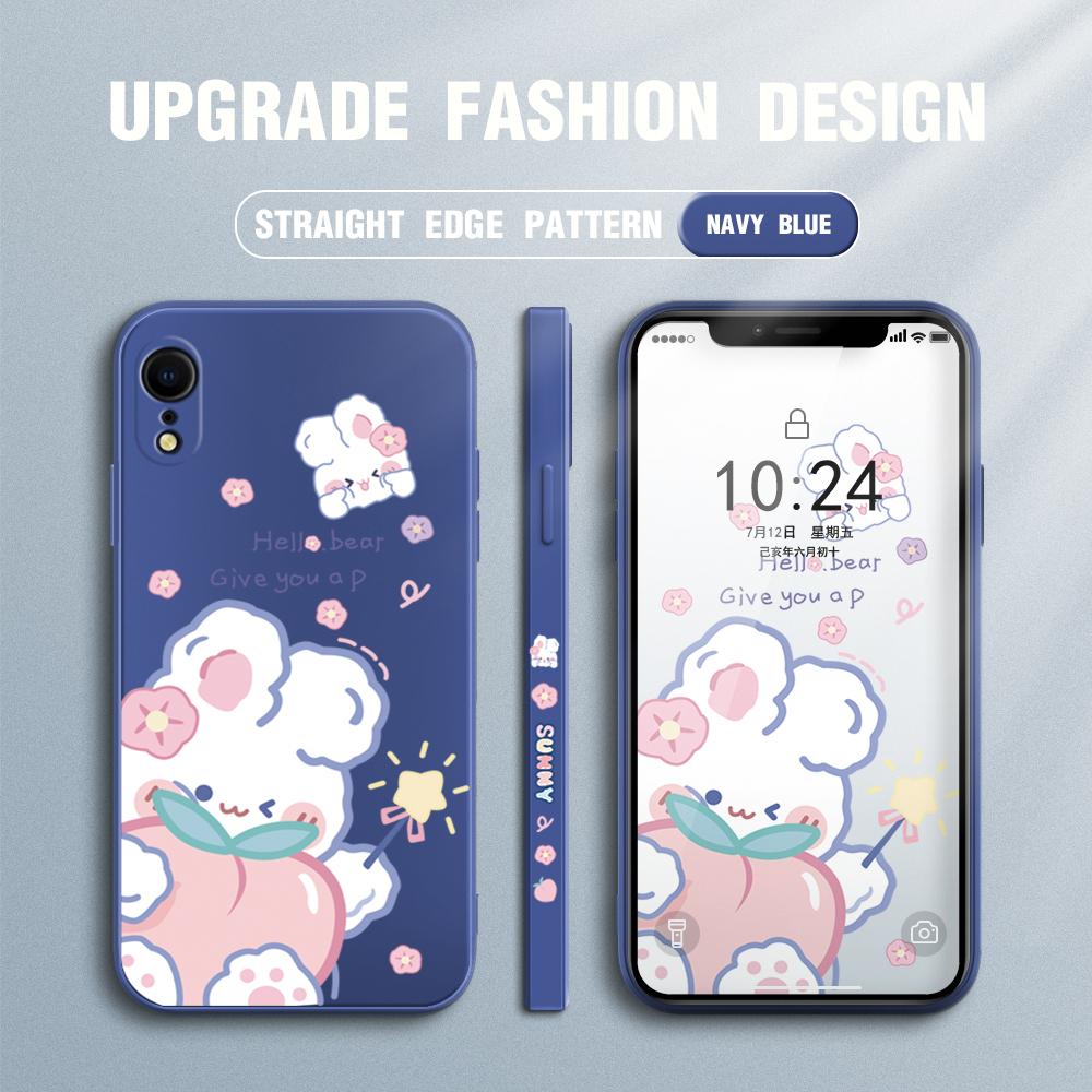 Cartoon White Rabbit Phone Case for Redmi Xiaomi POCO Note 10 Pro 9 9A 9T 10C 8 7 11 Lite 5G X3 M3 Square Edge Soft Full Camera Protect Cover Cases