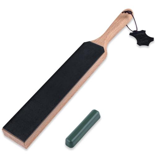 LEONTOOL Leather Strop Kit, Double-Sided Leather Strop Paddle Kit, Knife Sharpener with Ergonomic Handle, Knife Strop for Sharpening Knives, Includes