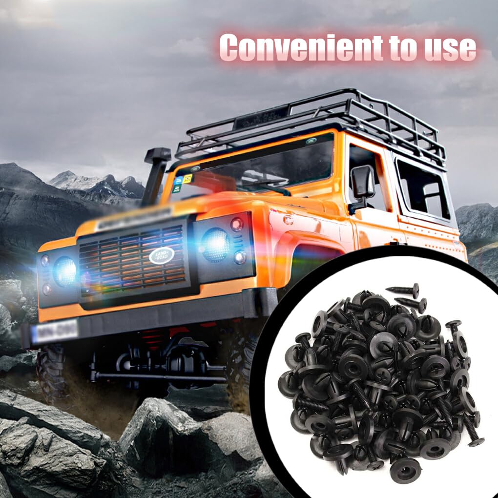 WOSIIKSLL 50pcs Car Fender Retainer Plastic Clips Portable Fasteners Rivets Door Trim Push Pins 6mm Holes for Car