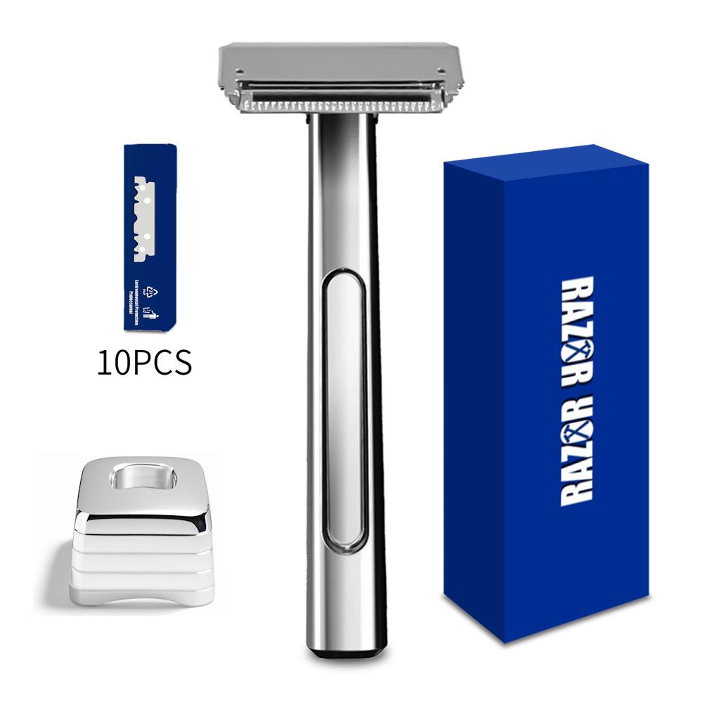 Classic Double-Layer Metal Razor Stand for Manual Shaving Razors
