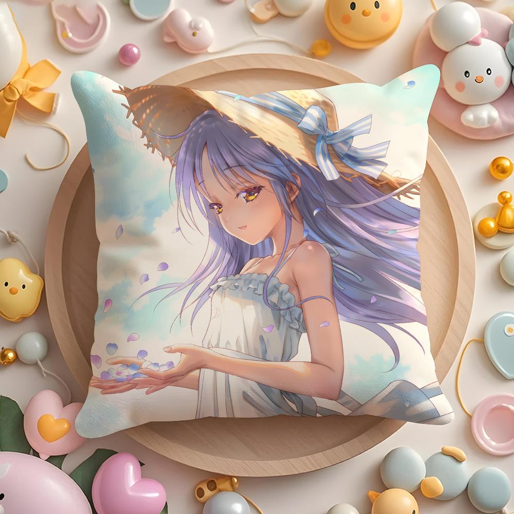 A-Angel B-Beats! Tachibana Kanade Cushion Cover Home & Car Multi-Scene Pillow Cover - Reversible, Soft & Durable for Daily Use