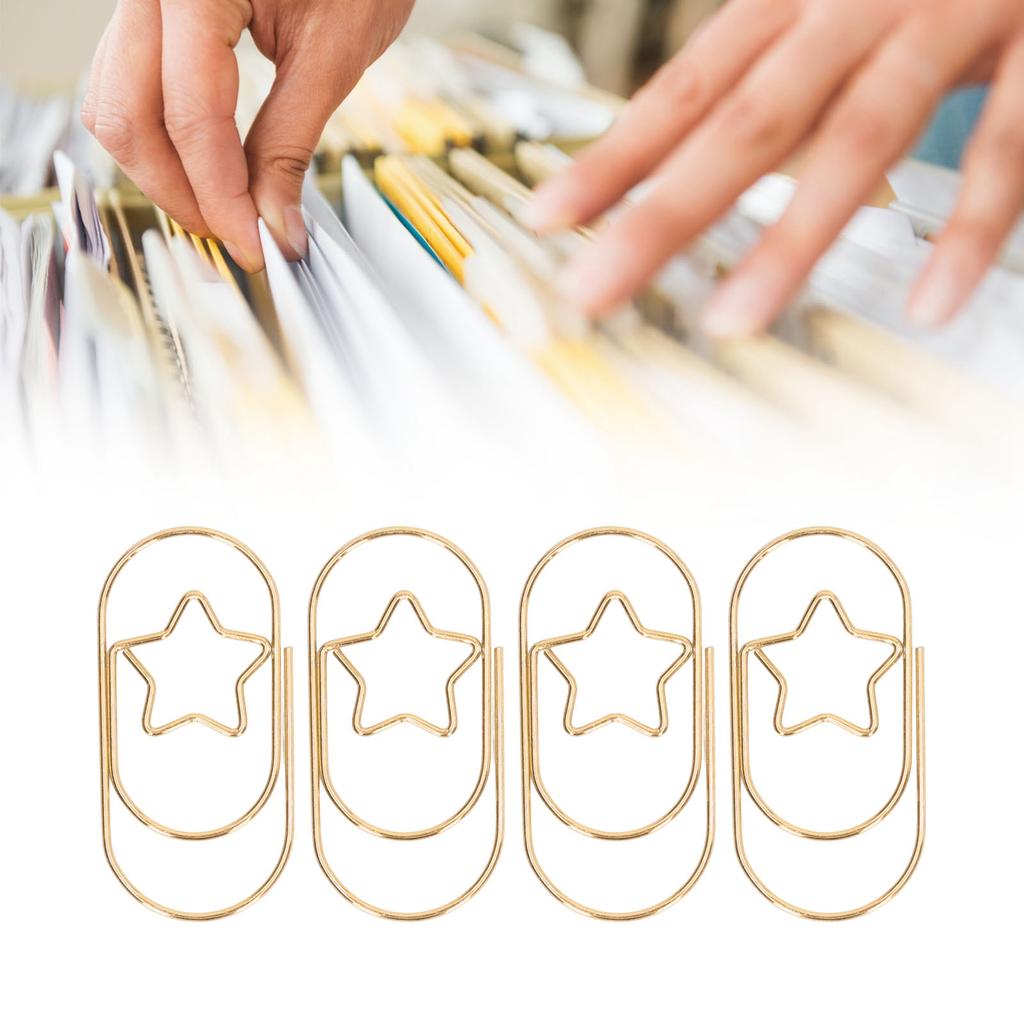 40Pcs   Paperclips Star   Rustproof Coating Multi Purpose Cute Paper Clips for Home School