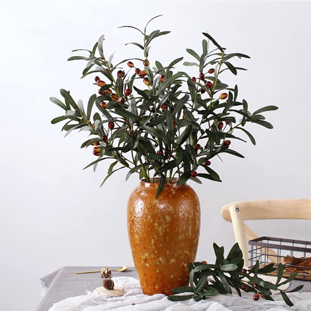 4 Gabeln Simulation Olivenzweig Künstliche Pflanzen Für Café Hochzeit Zuhause Blumenarrangement Dekoration Fotografie Requisiten