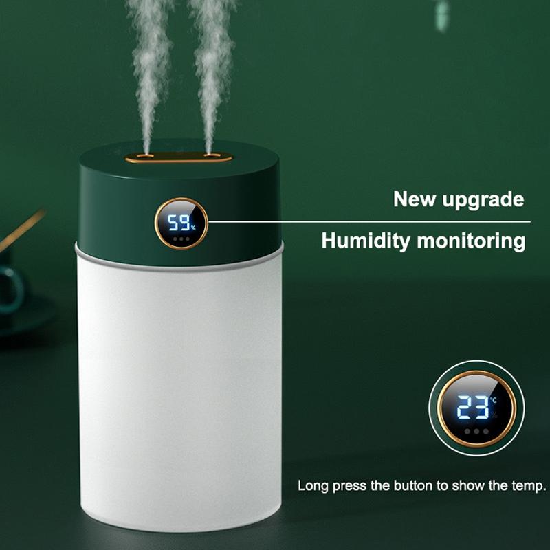 1.2L Double Nozzle Air Humidifier With LCD Display USB Ultrasonic Essential Oil Aroma Diffuser Aromatherapy Humidificador