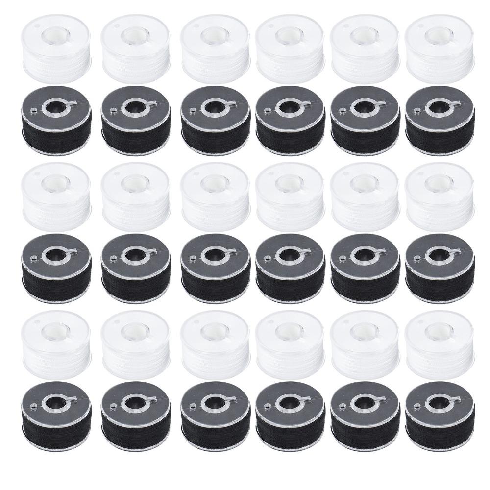 36pcs Size A Bobbins Box Set White And Black Plastic Bobbin Case For Sewing Machines