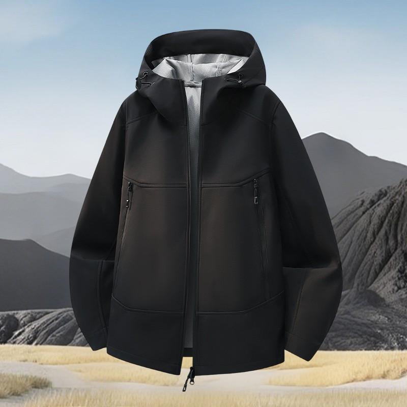 Softshell Jacket Men Women Lightweight Windproof Waterproof Hooded Outdoor Coat