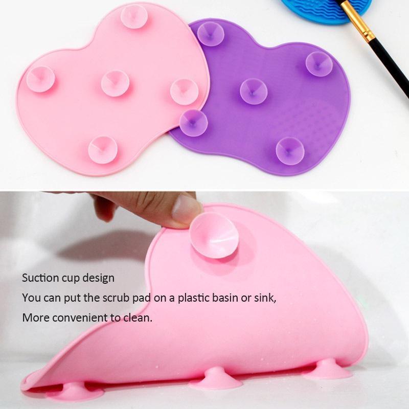 Scrubbing Pad Cosmetic Brush Cleaning Pad Silicone With Suction Cup Apple Cleaner Cleaning Scrubbing Pad Beauty Supplies
