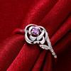 European American Crystal Flower Rose Ring - New Fashion Jewelry Style