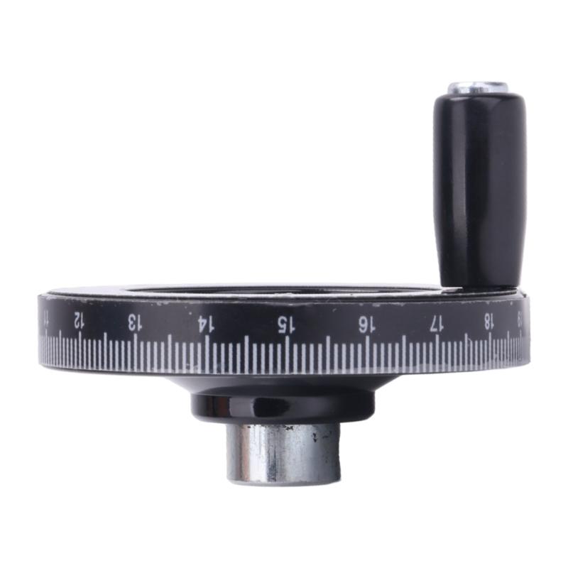 80mm Industrial Handwheel with Clear Graduations, Bakelite Body, 10mm Bore and Side Handle for Drill Press Control Replacement Use