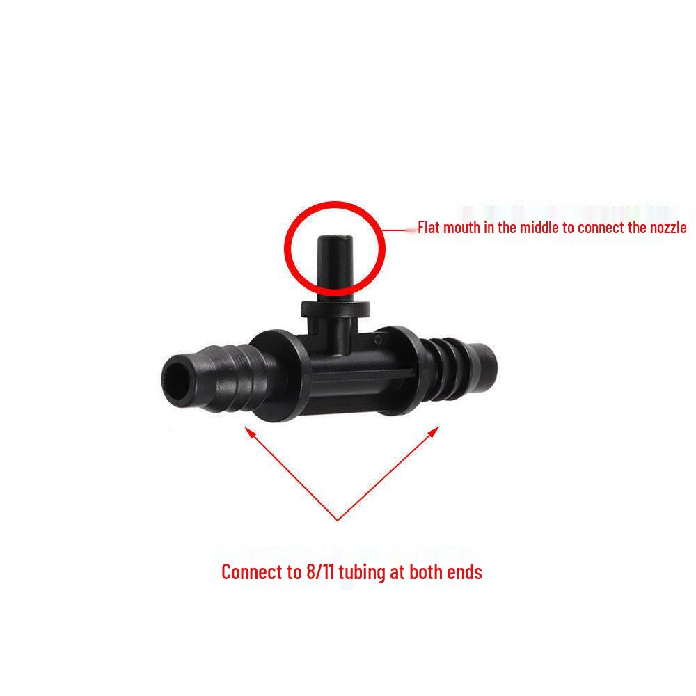 811 To 47 Tube Garden Reducing Tee Connector for Micro-Sprinkler Irrigation