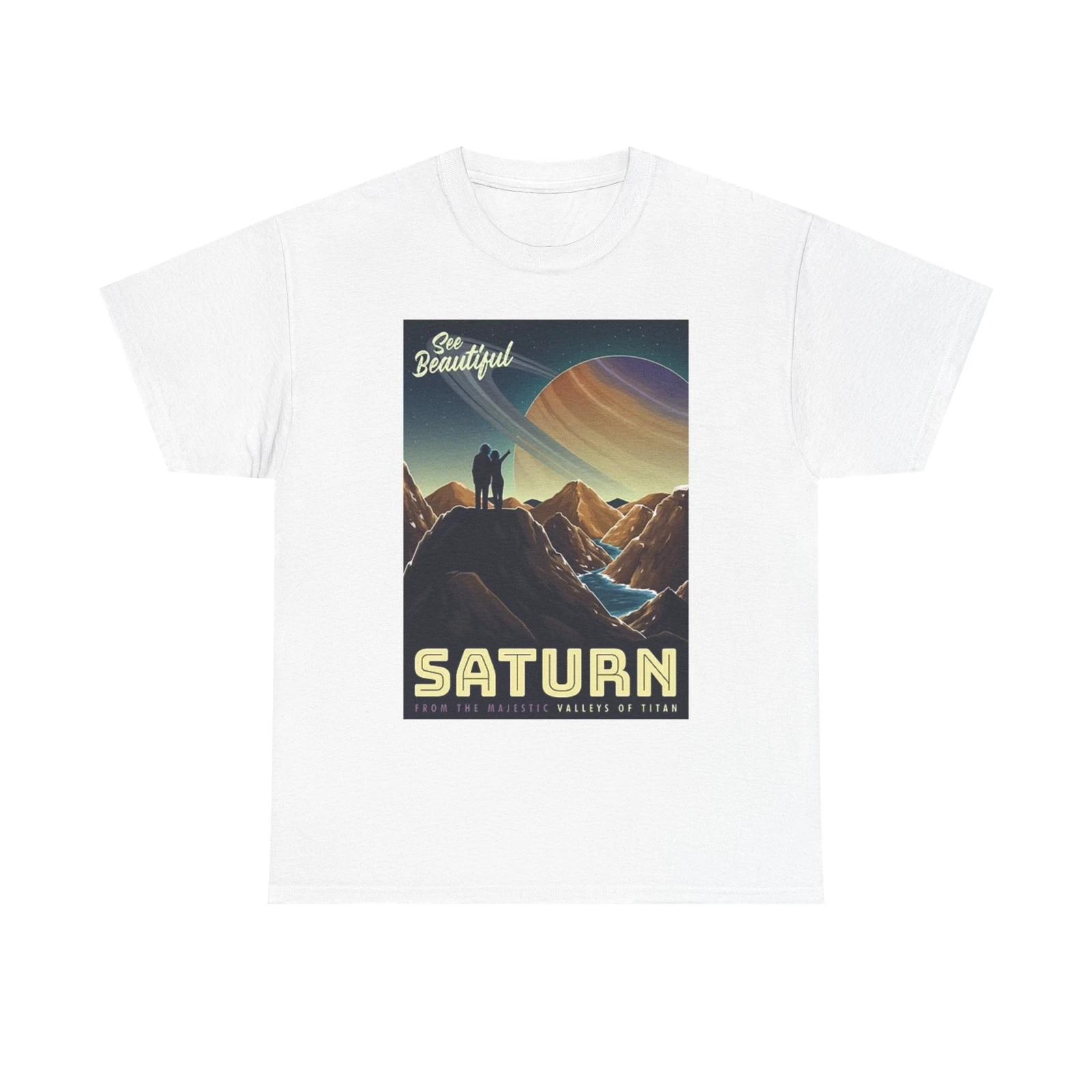 Men s and Women s T-shirts Saturn Space Graphic L