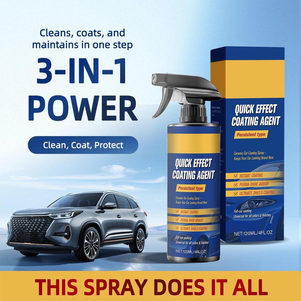 Ceramic Coating Spray Ceramic Hydrophobic Coating Spray High Gloss Paint Repair for Marine Windshield Door Motorcycle Window