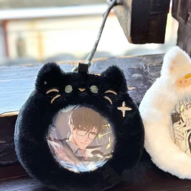 Meow Fox Plush Ita Bag: Cute Transparent Wallet & Storage for Students