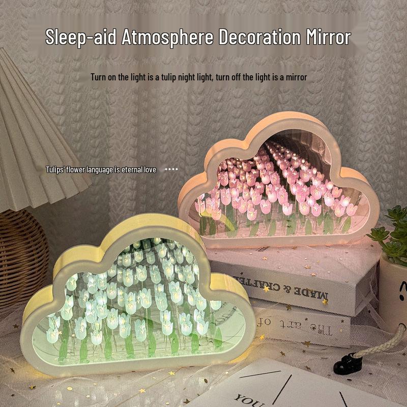 Creative Cloud Tulip Night Light DIY Kit - Handmade Gift for Couples & Friends, Ideal for Birthdays & Mid-Autumn Festival.