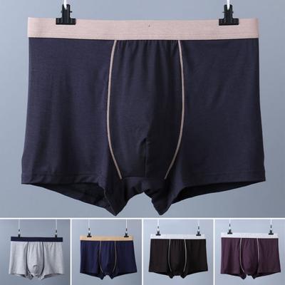 Men Boxer Underwear Mid-rise Breathable Smooth Wiring Perfect Fit Shorts Panties Patchwork