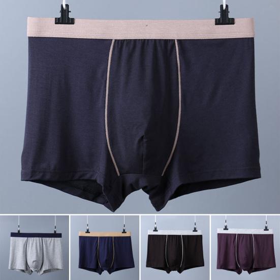 Pánské boxerky se středním pasem Prodyšné Hladké Kostice Perfektní Střih Šortky Kalhotky Patchwork Barva Přiléhavý Střih Spodní Prádlo