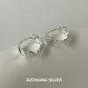 Su Chuang S925 Sterling Silver Round Disc Hoop Earrings: Luxury High-End Design with Fish Scale Backs, Versatile Earrings for Women