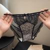 Lady Summer New Style Pure Desire Sexy Lace Leopard Print Tie Belt Breathable Pure Cotton File Low Waist Triangle Briefs