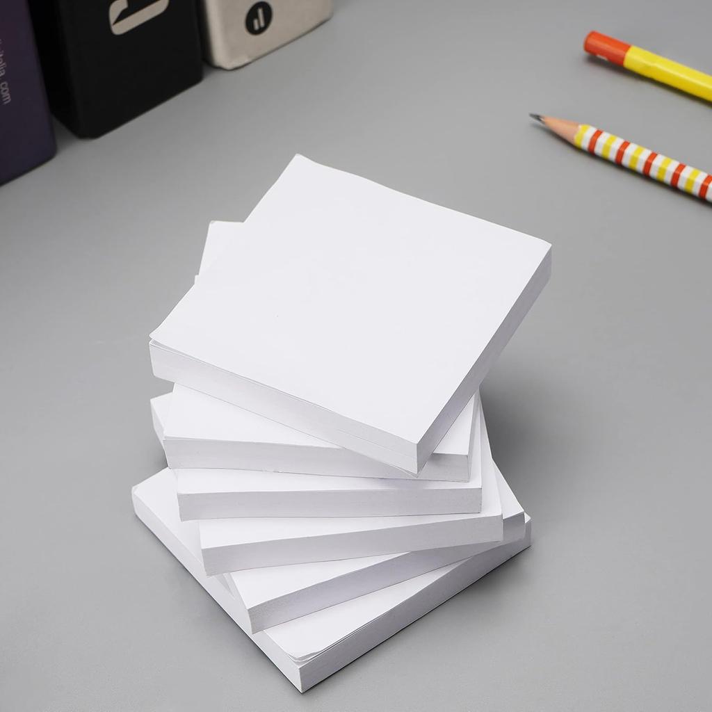 12 Pads Sticky Notes 3 X 3 Inch 100 Sheets/Pad Self-Stick Notes Pads, Easy Sticky Notes for Office, School, Home (White)