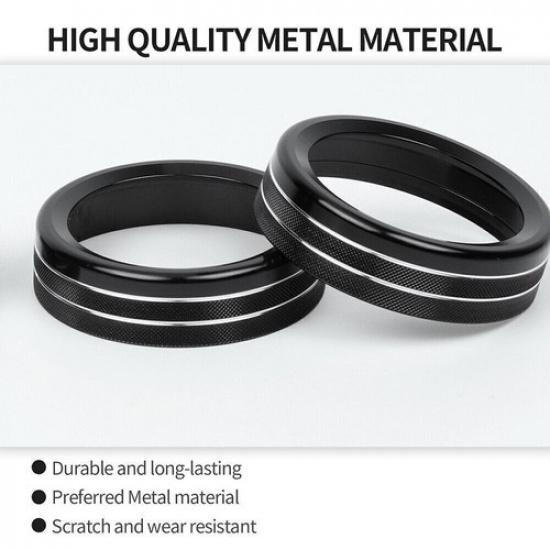 Air Conditioner Audio Volume Switch Knob Trim For Ford F150 2021-2024 Black 4pcs