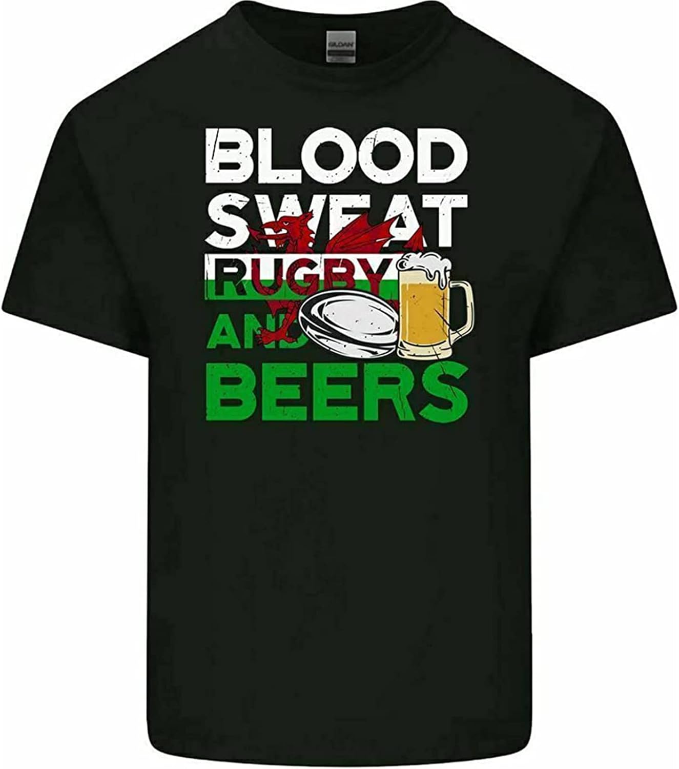 Men s Rugby Mens Women T Shirt Mens Funny Union England Ireland Scotland Wales Blood Sweat & Beer XXL чёрный
