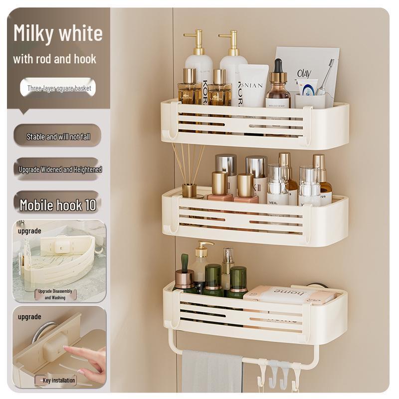 No-Drill Wall-Mounted Shower Corner Storage Rack